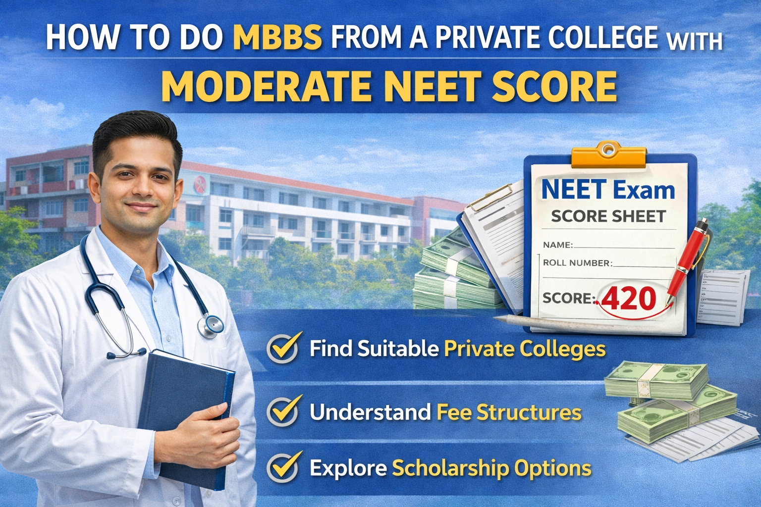 How to do MBBS from a Private College with?Moderate NEET Score